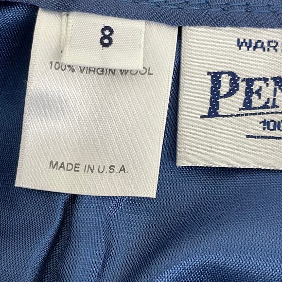 Pendleton Skirt Womens 8 Blue 100% Virgin Wool Fully Lined Straight USA Made VTG - Picture 4 of 11
